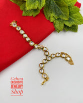 Kundan Adjustable Hath Fool Bracelets